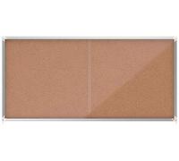 Nobo, Vitrine d'intérieur, Certifiée NF Collectivité et Education, Fond liège, 27xA4, 1997x967mm, Porte coulissante, Gamme Premium Plus, 1915333