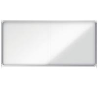 NOBO vitrine d'affichage, porte coulissante, paroi arrière en métal, 27 x DIN A4