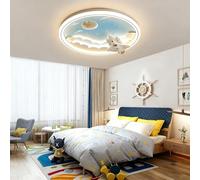 NOCHX Lustre Plafonnier Pour Enfants LED Personnalité Créative Garçons Et Filles Chaud Astronaute Thème Plafond De Chambre Luminosité Réglable Et Température De Couleur Plafond De Chambre(C)