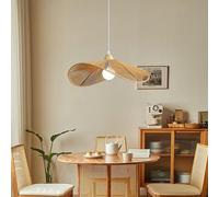NOCHX Vintage WabiSabi Style Lampe Suspendue E27 De Paille Chapeau en Forme De Rattan Tissé Restaurant Lustre Hauteur Réglable Lampes Suspendues Adaptées À La Cuisine Et Au Salon(Single Layer 50cm)