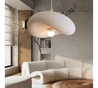 NOCHX Wabi Sabi Style Lampe Suspendue E27 Texture De Polyéthylène De Haute Densité Lustre Suspension Blanche Lustre Réglable En Hauteur Conviente Pour Salle À Manger Salon Chambre À Coucher(Single hea