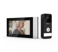 NOCKKLAT Interphone vidéo sans ABO 7" 4 fils - Enregistrement micro SD et double ouvre-porte pour porte d'entrée/garage - Sonnette vidéo filaire avec caméra filaire, vision nocturne infrarouge de 5 m