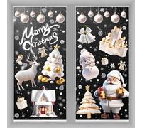 NoëL Autocollants Fenetre, 9 Feuilles Stickers Noel Fenetre Réutilisable, Décoration de Noël Electrostatique PVC Amovibles 3D Autocollant Fenêtre Stickers pour DIY Deco NoëL Intérieur (Blanc)