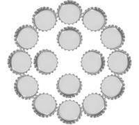 Noël Bouchons de Bouteille Plats Argentés 100 Pièces en Acier | Finition Lisse, sans Mots ni Lettres, Perçage Prêt pour Cabochons Résine, Colliers, Bricolage