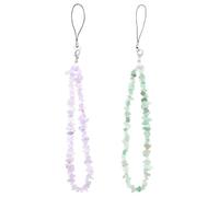 Noël Chaîne Décorative pour Téléphone, Lanière à Perles Cristal 2Pcs | 20x0,5x0,3cm, Vert Pourpre, Fixation Rapide Corde, pour Cameras et Id Badges