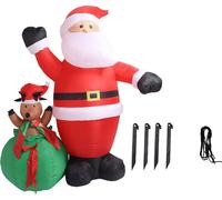 Noël Décor gonflable 6.2ft Père Noël et cerf IP44 WASGERFORTE LED LIGH LAND FAN YARD décorations f��r Festival EU Plug 220?240V