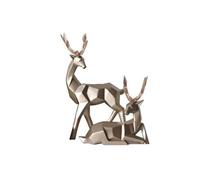 Noël Décoration 2Pcs Résine de Cerf Statue Moderne sculpture maison bureau ornements (or)