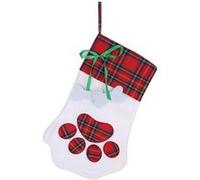 Noël Décoration Chaussette Noël Chien Imprimé Bonbons Sac Ornement Accessoires (Rouge) Rouge G