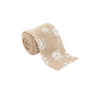 Noël Décoration Toile de Jute Noël Ruban Emballage Artisanat Bricolage (Flocon de Neige 5CMx2M)