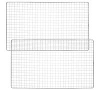 Noël Grille de Barbecue Rectangulaire 44x26x0,4cm Acier Inoxydable 2Pcs | Maille Fine Réutilisable, Surface Antiadhésive, Lot de Deux Nets Rectangulaires, Steak Pizza Jardin
