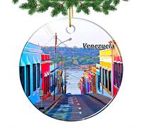 Noël Ornement Venezuela Décorations 2Pcs | Ornements Porcelaine Noël Décoration Pour Maison Fête Bureau Pendentif