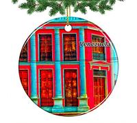 Noël Pendentif Venezuela Ornements 2Pcs | Décorations Céramique Porcelaine Ornement Pour Fête Vacances Bureau Décoration