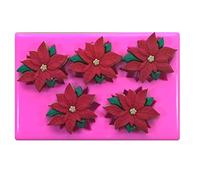 Noël Poinsettia Fleurs Moule Moule en silicone pour décoration de gâteaux gâteaux en pâte à sucre Fairie Blessings
