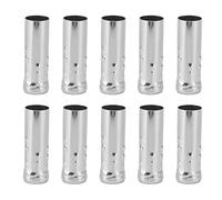 NOENNULL 10 Pièces Cache-douille en Forme de Bougie E14 Cache-Bougie en Tube Métallique Manchons Anti-goutte Manchons de en Métal Base de Candélabre pour Lustre E14 -douille de 25X (Chrome)