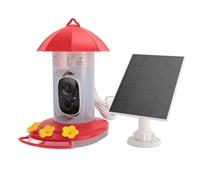 NOENNULL Caméra Extérieure pour Mangeoire à Oiseaux, 1080P HD Grand Angle de 160 Degrés, étanche, Identifie Plus de 10 000 Oiseaux, Caméra Solaire WiFi pour Mangeoire à