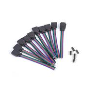 NOENNULL Lot de 10 câbles mâles femelles à 4 broches pour bande lumineuse LED SMD 3528 5050 11 x 8 x 1
