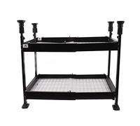 NOENNULL Organiseur D'Armoire Coulissant à 2 Niveaux pour Armoire de Cuisine, étagère Coulissante Robuste en Acier au Carbone, Organiseur de Tiroir Coulissant pour Cuisine, Noir (2 couches 11x22cm)