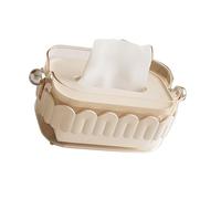 NOENNULL Support de Boîte à Mouchoirs, Boîte Distributrice de Mouchoirs Mignonne, Conteneur de de Bureau en Plastique Moderne pour Salon, Salle à Manger, Cuisine (Blanc crème)