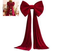 Noeud Sapin de Noel,Rouge pour Cime d'arbre de Noël, 50x 38cm, très Grands nœuds en Velours Rouge avec 3m de Long pour la Maison, décoration Sapin pour Noël Salle, fête, Vacances, Couronne, Mur (1pc)