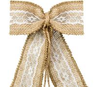Noeuds de voiture mariage jute avec ventouse 16-pièces set naturel brun