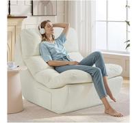 NOFFA Fauteuil Pouf Salon,Chaise Poire Confort Adulte, Pouf de Lecture, Fauteuil Bean Bag sans os Compressible pour Salon et Chambre, Remplissage à Mémoire de Forme,Beige