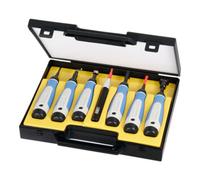 Noga Noga Jeu d’ébavureurs universels / grattoirs (7 supports avec lames), dans un coffret en plastique 16 pièces Quantité:16