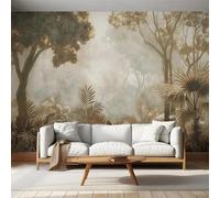 NOGAWA Papier Peint Motif Arbre Forêt, 3D Panoramique Papier Peint Plante Tropicale, Papier Mural Decoratif Pour Salon, Chambre, Tapisserie Murales, Décoration Murale 200x140cm