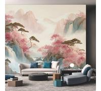 NOGAWA Papier Peint Motif Asiatique, 3D Panoramique Papier Peint xxl Paysage Naturel, Papier Mural Decoratif Pour Salon, Chambre, Tapisserie Murales, Décoration Murale 350x256cm