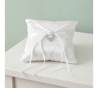 Nogeqi Coussin pour alliances, en dentelle, avec ruban de satin nœud papillon, pour mariage, fiançailles, fête, cérémonie de mariage, demande