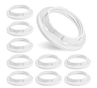 Nogeqi Lot de 10 douilles E27 en plastique blanc pour douille de lampe, lampe de table, plafonnier, bouchon à vis, anneau de rechange