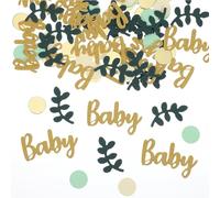Nogeqi Lot de 100 confettis verts pour décoration de table d'anniversaire, confettis « bébé » et remise de diplôme, pour révélation de genre, baby shower, garçon et fille