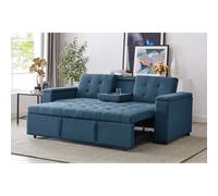 Noho canapé convertible 3 places en tissu bleu pétrole