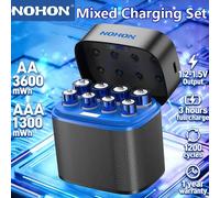 NOHON batterie au Lithium Rechargeable AA 3600mWh/AAA 1300mWh Batteries d'origine haute capacité 1.5V batterie pour télécommande de souris Only AAA Charger