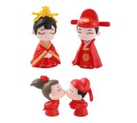 NOIAFZY Lot de 4 figurines miniatures de couple chinois pour décoration de mariage