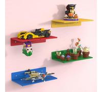 Noideeer Lot de 8 étagères murales flottantes compatibles avec briques Lego | 12,7 x 14 cm, clous double face 16 x 17 cm, compatible avec les briques de construction Lego, rangement et affichage de
