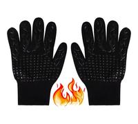 Noir - 1 paire de gants de barbecue pour fumeur - Résistant au feu - Résistant à la chaleur - Gants chauffants en silicone lavables - Longue durée