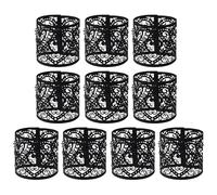 Noir Abat-jour en Papier Ajouré Cylindrique 50 Pièces | Diffusion Lumineuse Élégante, Protection Poussière et Insectes, Décoration de Table ou Pièce, Style Européen Simple