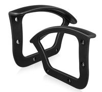 Noir, Anneaux D’Accoudoir de Chaise de Bureau 2 Pièces en Plastique | Assise, Remplacement pour Fauteuils de Bureau, Poignée Profilée Usage Réunion