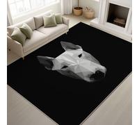 Noir Antidérapant Géométrique Bouledogue Lavable Tapiss Abstrait Minimaliste Support en TPR Tapis Moderne Animal Cool Tapis 50 x 80 cm pour Adolescents