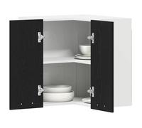 Noir Armoire d'Angle suspendue - mango - Placard cuisine/salon - avec porte Chêne noir 57x57x60 cm FR585