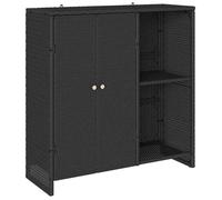Noir Armoire de rangement, CLARENCE, cabinet moderne, avec stockage Noir 100 x 36 x 102 cm Rotin LV1794