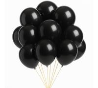 Noir Ballons 10 Inch Latex Ballons Uni Ballon Hélium pour Joyeux Anniversaire Mariage Anniversaire Bébé Douche Halloween Fête Décoration, Romantique Saint Valentin Fête Fournitures, Paquet De 25