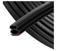 Noir Bande d'étanchéité autocollante 10mm x 10mm pour portes fenêtres Joint en caoutchouc/anti-collision/étanche à antipoussière 6m