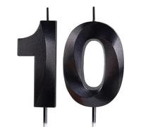 Noir bougies d'anniversaire en forme de chiffre 10, 3D bougies Noir décoration de gâteau,décoration de gâteau pour fête d'anniversaire, mariage,bougie d'anniversaire pour gâteau