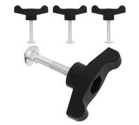 Noir Boulon de Poignée de Tondeuse à Gazon ABS 4 Pièces Acier | Bouton Aile Ergonomique, Noyau Métallique Renforcé, Installation sans Outil, pour Réparation et Réglage
