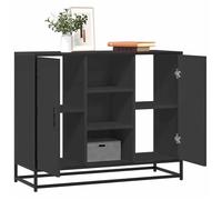 Noir Buffet de rangement - Vitrine bahut - armoire console Pour cuisine, noir 92 x 35 x 76cm - Bois d’ingénierie 9527052