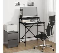 Noir Bureau noir 80x50x90 cm bois d'ingénierie et fer - Table de travail H10276