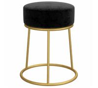 Noir Chaise pliante LEMON Tabouret rond Noir Velours Pour maison/bureau_16429