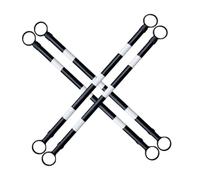 Noir Et Blanc Barrière Télescopique pour Cônes Barre De Cônes De Signalisation Rétractable 1,25-2 M, Lot de 12 Robuste Et Durable(4Pcs)