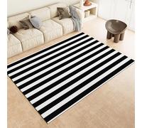 Noir Et Blanc Tapis Salon Rayures géométriques Simples Chambre Moderne Tapis pour Enfant Chambre, Bébé, Fille et Garçon - Moquette pour Chambre et Salon 120 x 170cm